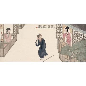 于水国画人物金瓶梅人物画之一字画之家