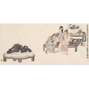 于水国画人物金瓶梅人物画之三字画之家