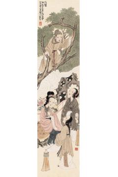 于水国画人物聊斋人物四条屏之一字画之家