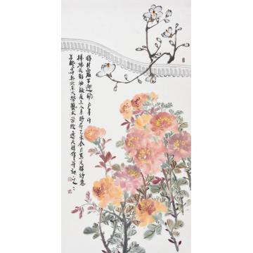王晓卉国画花鸟拂墙花影字画之家