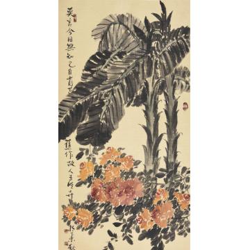王晓卉国画花鸟自有芭蕉作故人字画之家