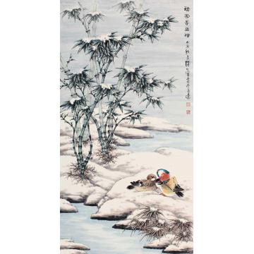 钱行健国画花鸟瑞雪寄幽情字画之家