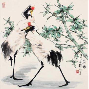 钱行健国画花鸟长春字画之家