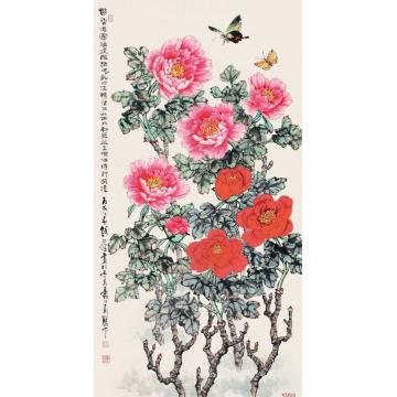 钱行健国画花鸟蝶恋花字画之家