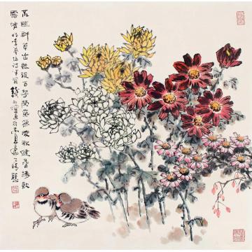 钱行健国画花鸟菊字画之家