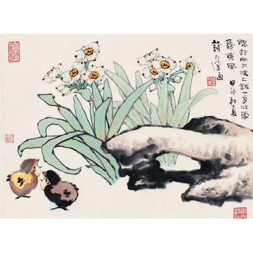 钱行健国画花鸟一身冰雪舞东风字画之家
