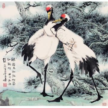 钱行健国画花鸟松鹤字画之家