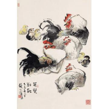 钱行健国画花鸟其乐融融字画之家