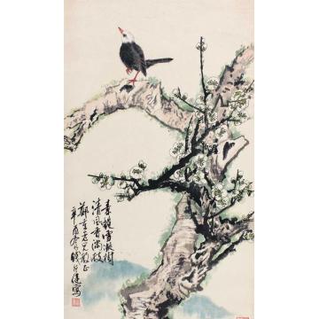 钱行健国画花鸟清风香满枝字画之家