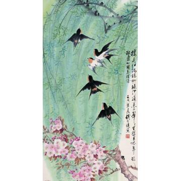 钱行健国画花鸟春之曲字画之家