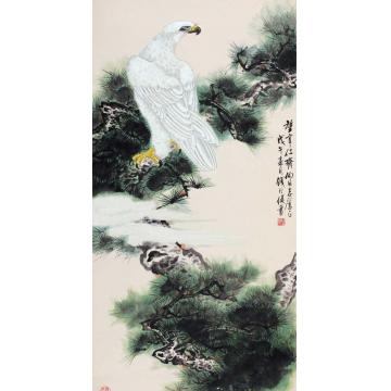 钱行健国画花鸟松鹰字画之家
