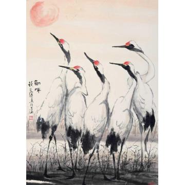 钱行健国画花鸟朝晖字画之家
