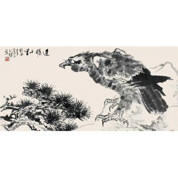 钱行健国画花鸟远瞩千里字画之家
