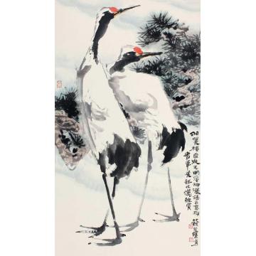 钱行健国画花鸟双寿字画之家
