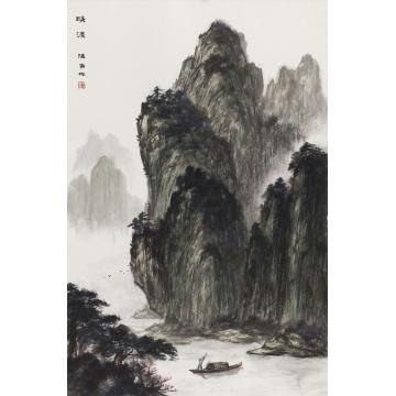 黄德有国画山水晓渡字画之家