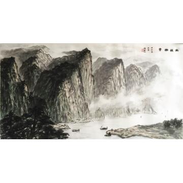 黄德有国画山水江峡游云图字画之家
