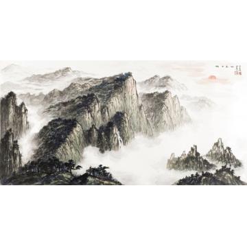 黄德有国画山水旭日东升字画之家