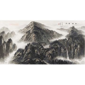 黄德有国画山水山村暮秋字画之家