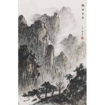 黄德有国画山水群峰飞瀑字画之家