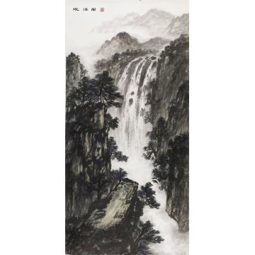 黄德有国画山水观瀑图字画之家