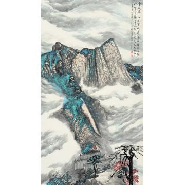 王林森国画山水云绕华山元宝峰字画之家