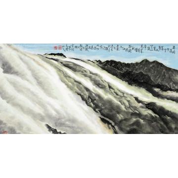 王林森国画山水井冈瀑布云字画之家