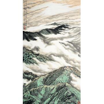 王林森国画山水云海穿行武功山字画之家