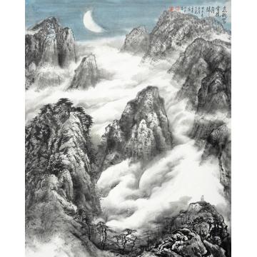 王林森国画山水直欲驾云揽月归字画之家