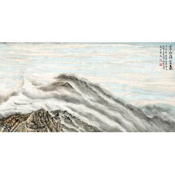 王林森国画山水灵山涌灵气字画之家