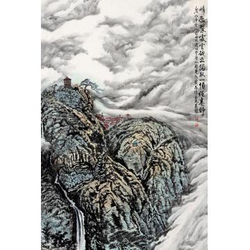 王林森国画山水峰峦聚处云欲立字画之家