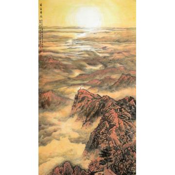 王林森油画风景日出井冈字画之家