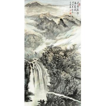 王林森国画山水行云流水出自然字画之家