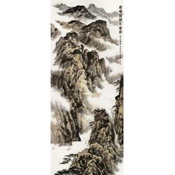 王林森国画山水叠嶂漫卷千层云字画之家
