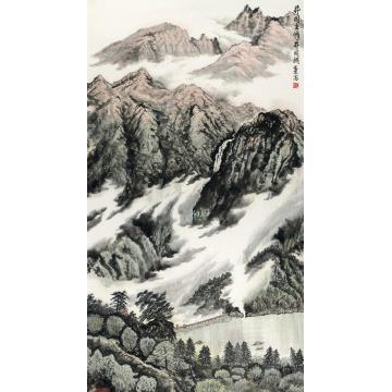 王林森国画山水井冈主峰井冈湖字画之家