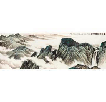 王林森国画山水峰峦叠起万里云字画之家