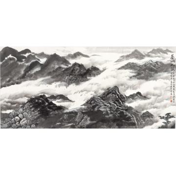 王林森国画山水苍山如海字画之家