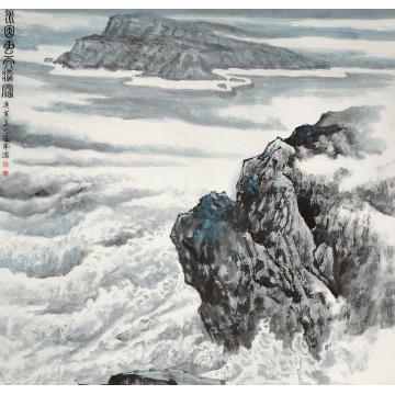 王林森国画山水水因云而愈阔字画之家