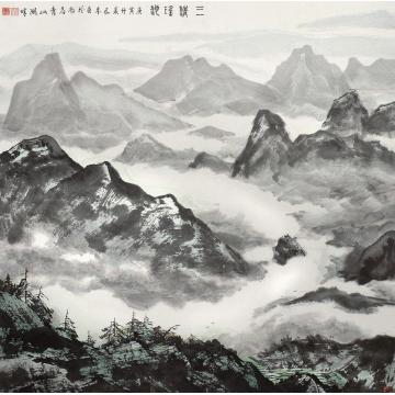 王林森国画山水三清瑶池字画之家
