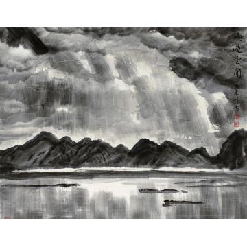 王林森油画风景雨过云开字画之家