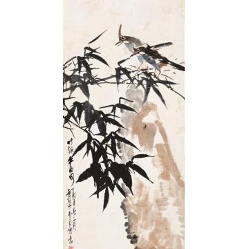 王兰若国画花鸟竹报平安字画之家