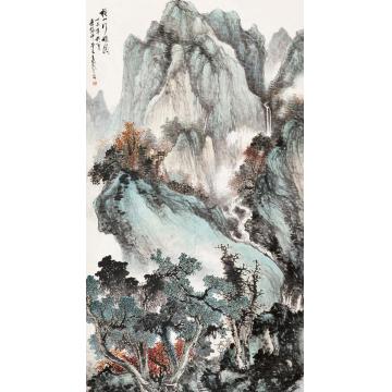 王兰若国画山水秋山行旅图字画之家