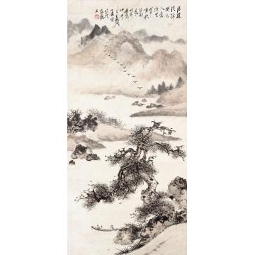 王兰若国画山水清溪泛棹字画之家