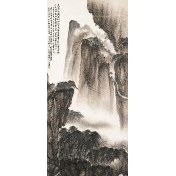 王兰若国画山水抚梅瞿山笔意字画之家