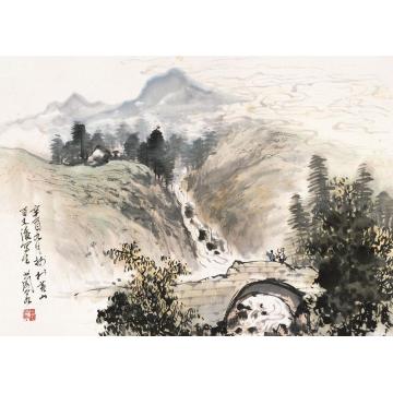 王兰若国画山水黄山百丈瀑字画之家