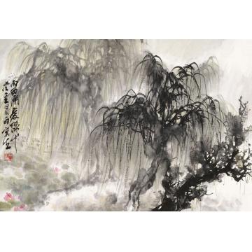 王兰若国画山水雨西湖字画之家
