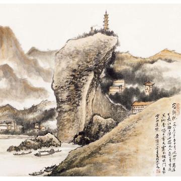 王兰若国画山水山城新貌字画之家