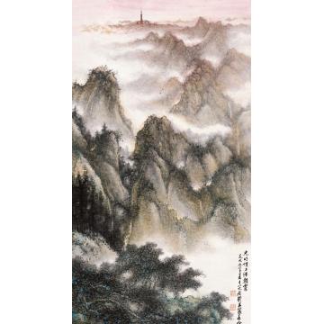 王兰若国画山水光明顶上沐朝霞字画之家