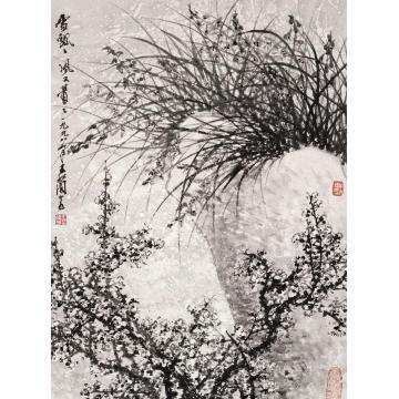 王兰若国画花鸟雪飘飘风又萧萧字画之家