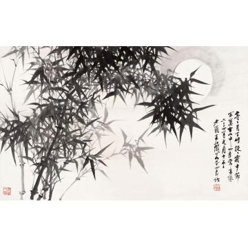 王兰若国画花鸟亭亭月下竹字画之家