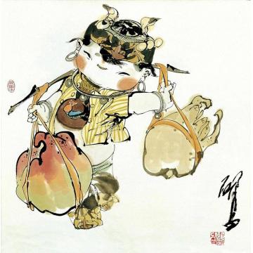 谢申国画人物娃娃字画之家